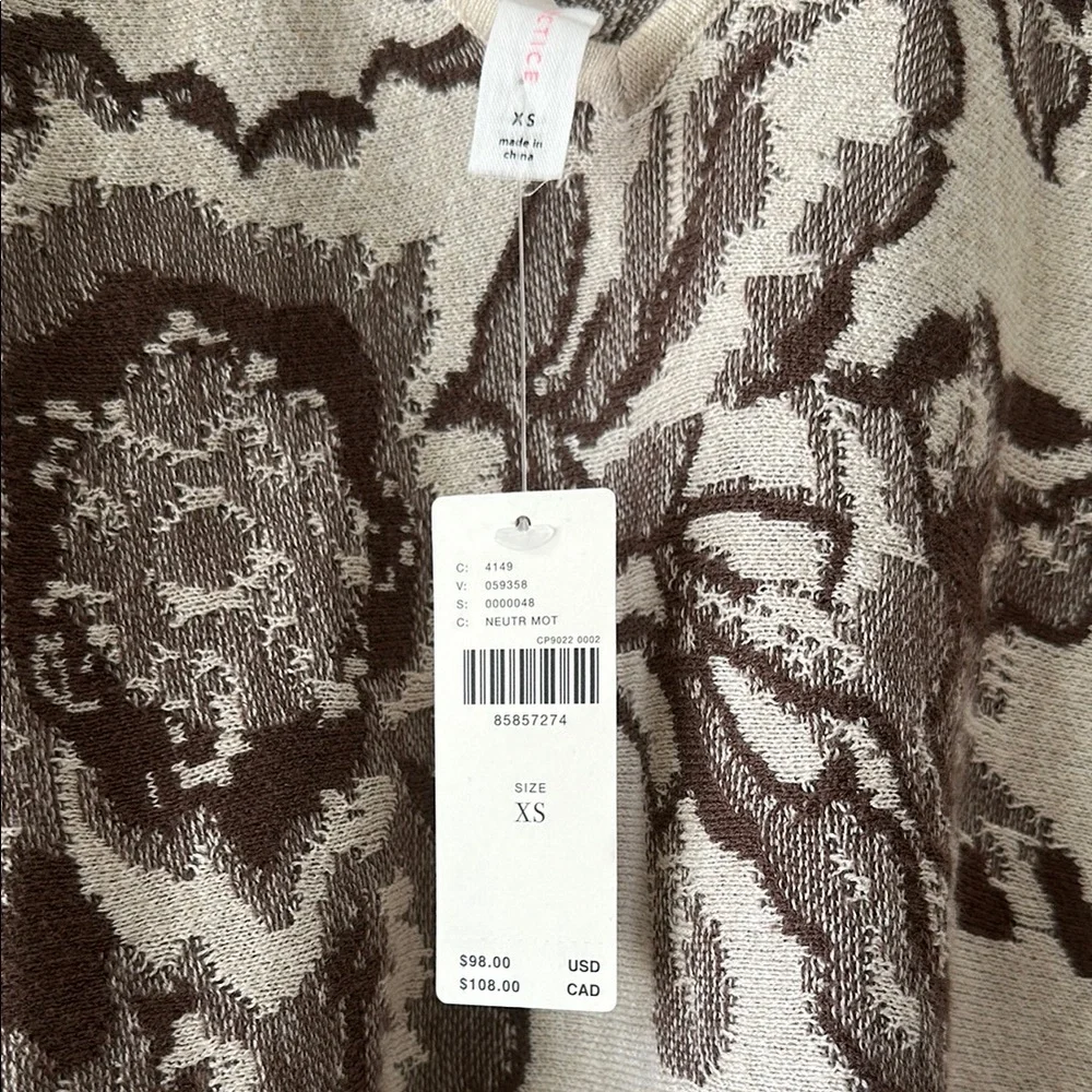 Anthropologie Hazy Daze Sweater with Floral Design XS NWT - Picture 5 of 6